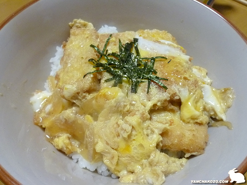 高野豆腐で煮カツ丼